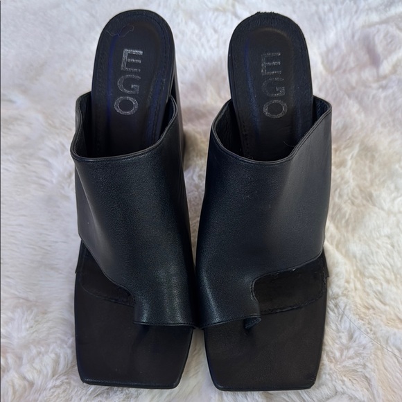 Ego Black Mules with Chunky Block Heel - Picture 1 of 3
